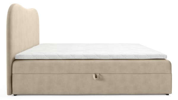 Čalúnená boxspring posteľ s úložným priestorom Ambra Lux 120x200 - béžová
