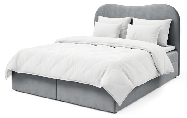 Čalúnená boxspring posteľ s úložným priestorom Ambra Lux 120x200 - sivá