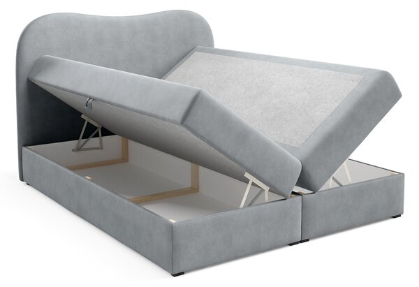Čalúnená boxspring posteľ s úložným priestorom Ambra Lux 120x200 - sivá