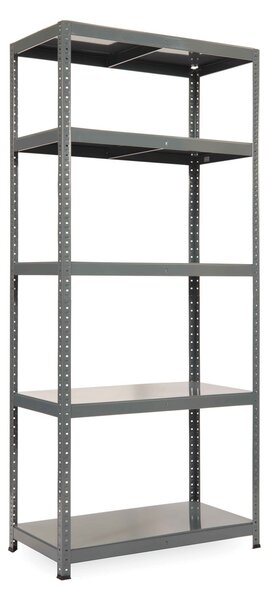 Policový regál 1800x900x400 mm, 5 políc, nosnosť police 175 kg, RAL 7031