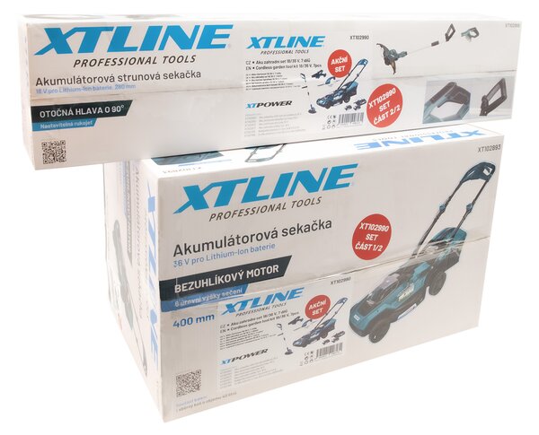 XTline Sada akumulátorového záhradného náradia 18/36 V, 7 dielov
