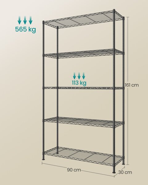 Policový kovový regál LGR195BH01