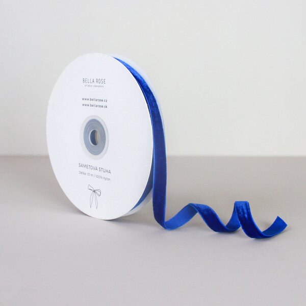 Zamatová stuha 1 cm – Royal Blue (10 m)