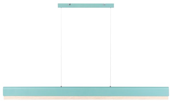 LED závesná lampa mätová zelená svetlohnedá železná základňa drevené tienidlo 120 cm so stmievačom nastaviteľná dĺžka škandinávsky štýl