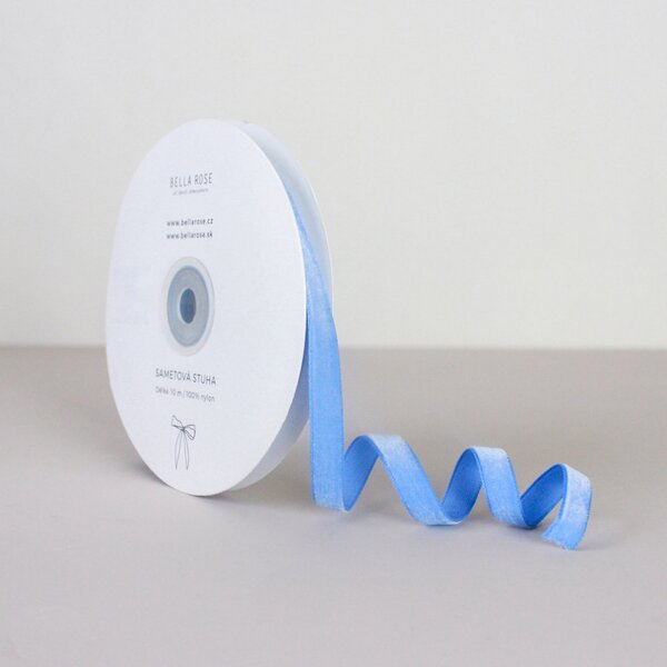 Zamatová stuha 1 cm – Sky Blue (10 m)