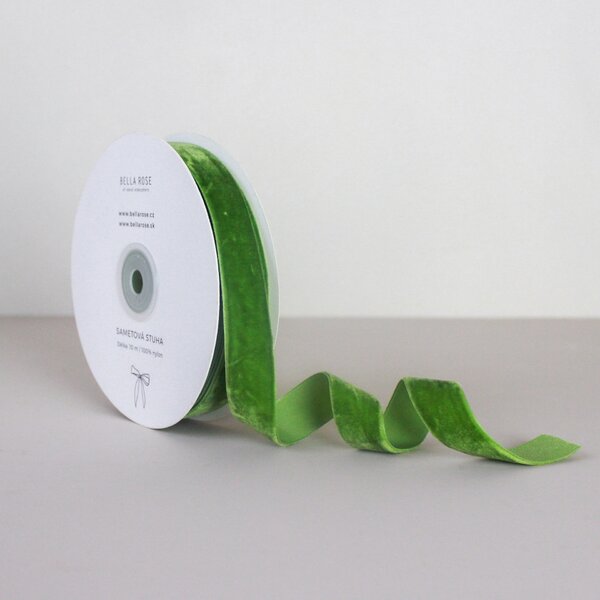 Zamatová stuha 2 cm – Olive (10 m)