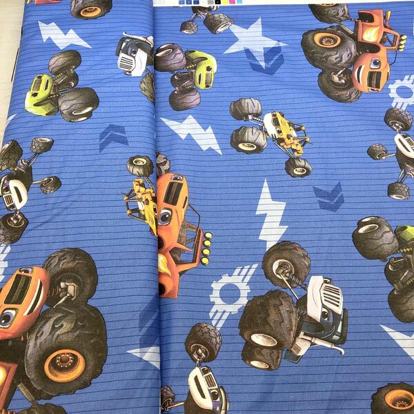 1,60m Autá Monstertruck Disney detská bavlnená látka DOPREDAJ