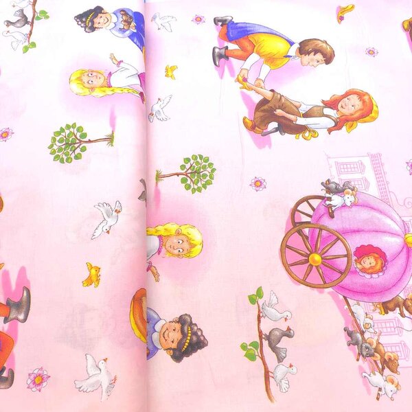 Popoluška detská bavlnená látka