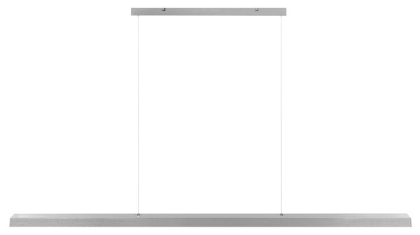 LED závesná lampa strieborná kovová lineárna 160 cm industriálny moderný štýl kuchyňa jedáleň