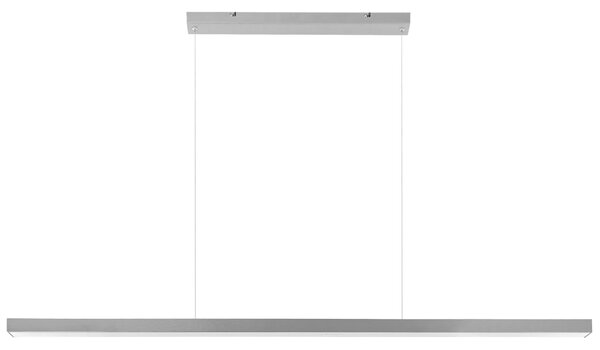 LED závesná lampa strieborná kovová lineárna 160 cm industriálny moderný štýl kuchyňa jedáleň