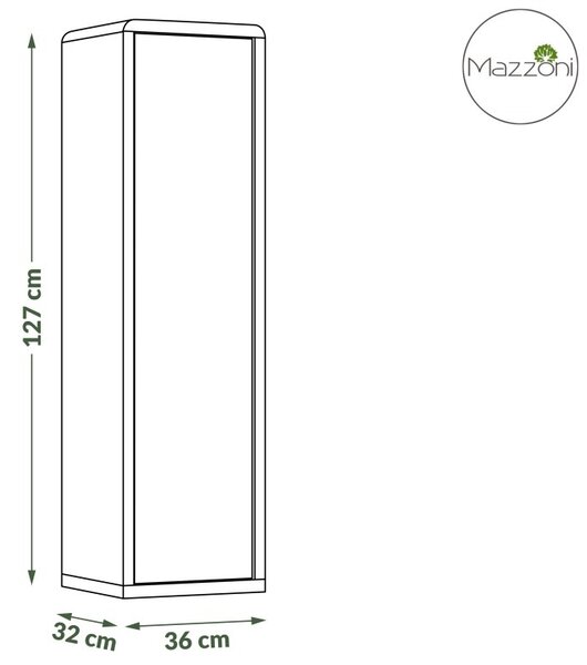 Závesná skriňa FOLK SW-36, BIELY MAT / BIELY LESK