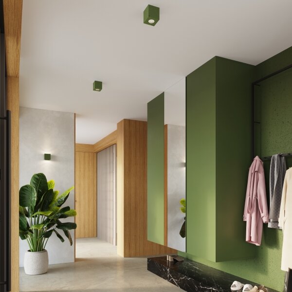 Sollux SL.1845 - Bodové svietidlo QUAD 1xGU10/10W/230V betón/zelená