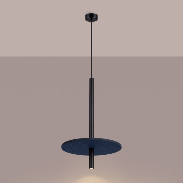 Sollux SL.1881 - Luster na lanku FELTRO 1xG9/8W/230V čierna/modrá