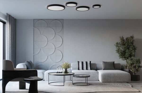 Sollux SL.1248 - LED stropné svietidlo ONYX, 48 W / 230 V, priemer 60 cm, čierne