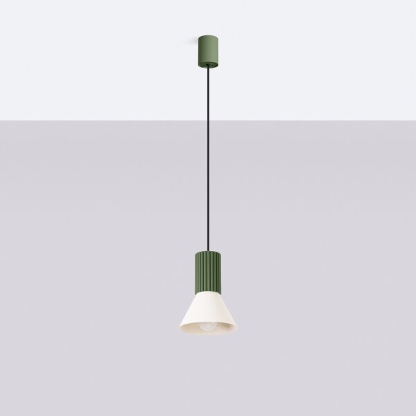 Sollux SL.1872 - Luster na lanku ESTRIA 1xE14/10W/230V, priemer 14 cm, zelený