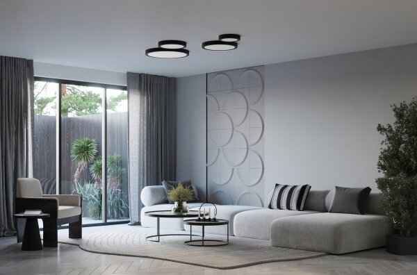 Sollux SL.1248 - LED stropné svietidlo ONYX, 48 W / 230 V, priemer 60 cm, čierne