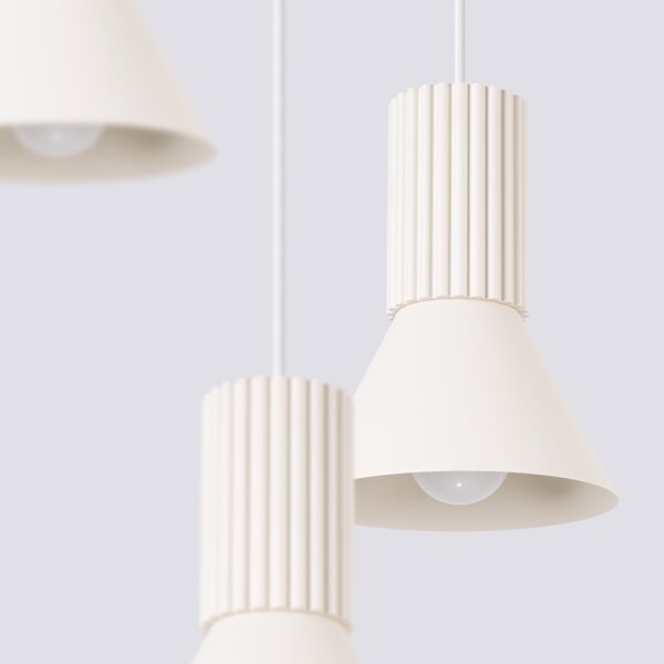 Sollux SL.1871 - Závesný luster ESTRIA na lankách 3xE14/10W/230V, priemer 30 cm, krémový