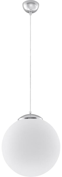 Sollux SL.0265 - Závesné svietidlo na lanku UGO 1xE27/15W/230V pr. 40 cm biela/lesklý chróm