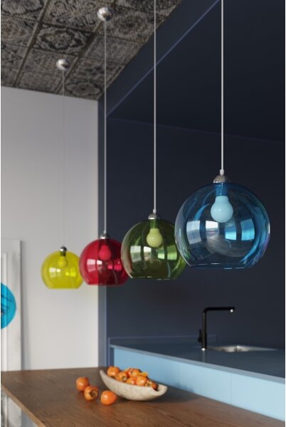 Sollux SL.0248 - Závesné svietidlo na kábli BALL 1xE27/15W/230V pr. 30 cm číre/lesklý chróm