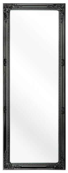 Nástenné zrkadlo čierna syntetický materiál sklo 50 x 130 cm matný povrch obdĺžnikový tvar moderný štýl obývačka spálňa