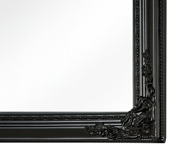Nástenné zrkadlo čierna syntetický materiál sklo 50 x 130 cm matný povrch obdĺžnikový tvar moderný štýl obývačka spálňa