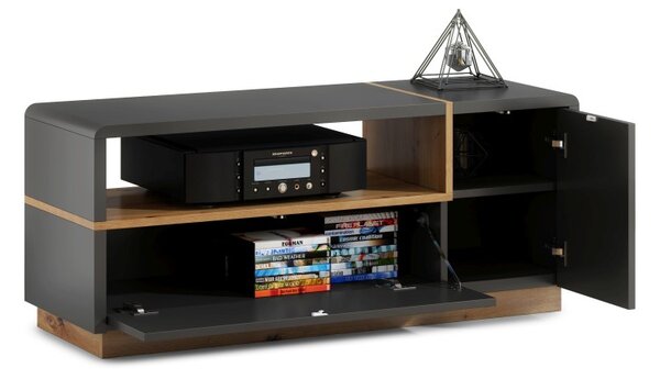 TV stolík FOLK - 120 cm, antracit / dub artisan