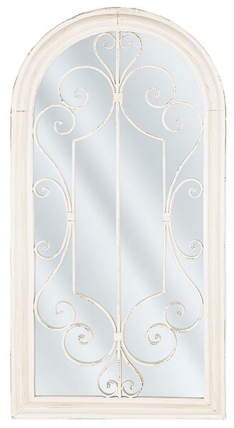 Nástenné zrkadlo biela okenná optika 49 x 97 cm kov elegantný klasický dizajn