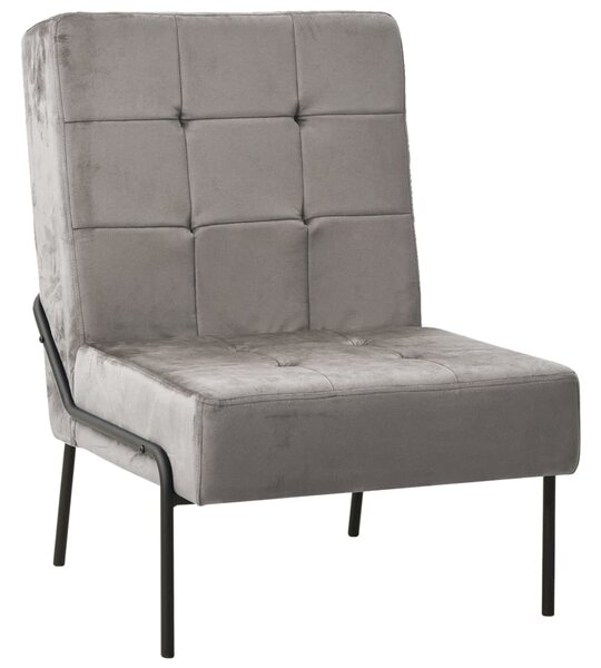 Relaxačná stolička 65x79x87 cm svetlosivá zamat