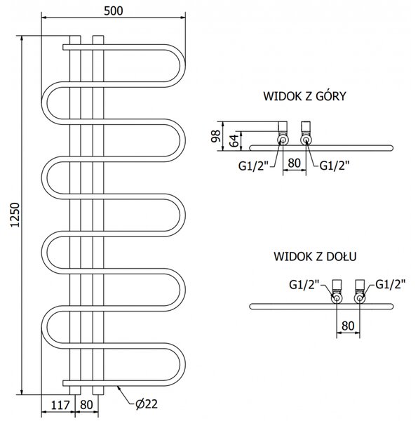 Mexen Kiso, elektrické vykurovacie teleso 1200 x 500 mm, 300 W, čierna, W114-1250-500-2300-70