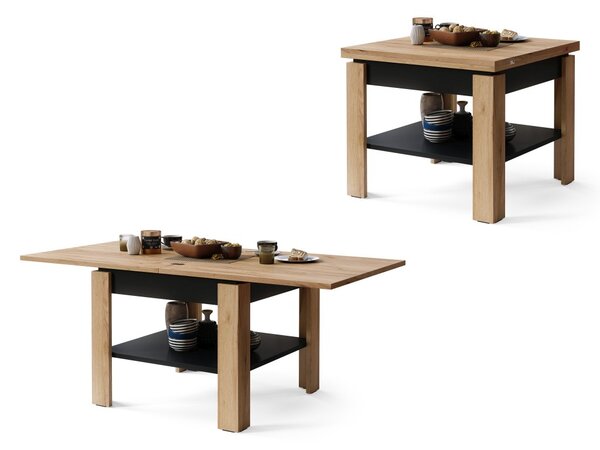 LEO Dub Craft zlatý/Matná čierna – KOMPAKTNÝ STOLČEK S ROZKLADACOU DOSKOU