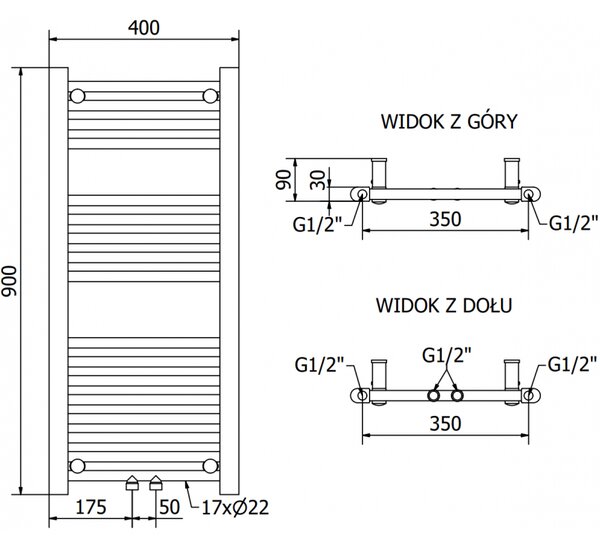 Mexen Mars, elektrické vykurovacie teleso 900 x 400 mm, 300 W, čierna, W110-0900-400-2300-70