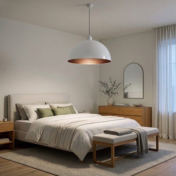 Brilagi - Závesný LED luster METALO na lanku 1xE27/40W/230V priemer 60 cm biela/medená