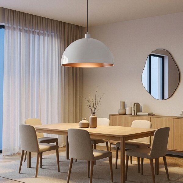 Brilagi - Závesný LED luster METALO na lanku 1xE27/40W/230V priemer 60 cm biela/medená