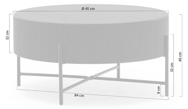 Kávový stolík Corbi 80 cm do obývačky - tmavý orech / čierny mat
