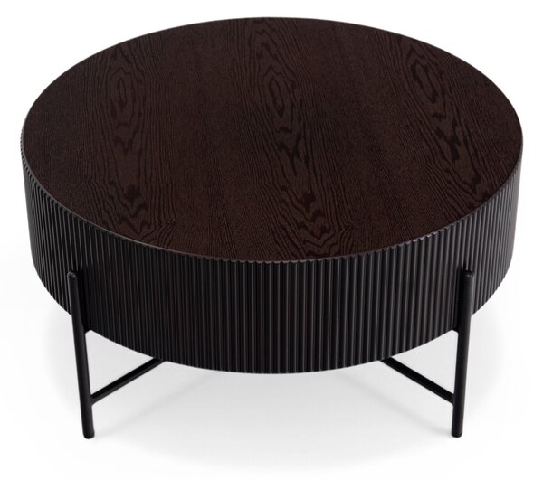 Kávový stolík Corbi 80 cm do obývačky - tmavý orech / čierny mat