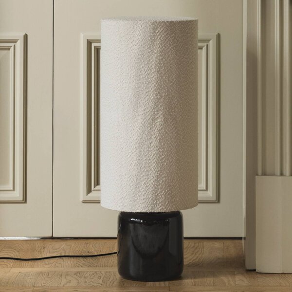 Globen Lighting stojacia lampa Florian, biele/čierne Výška 80 cm, Biela / opálová, Obývacia izba / jedáleň, Textil / látka / hodváb, Stojaca lampa