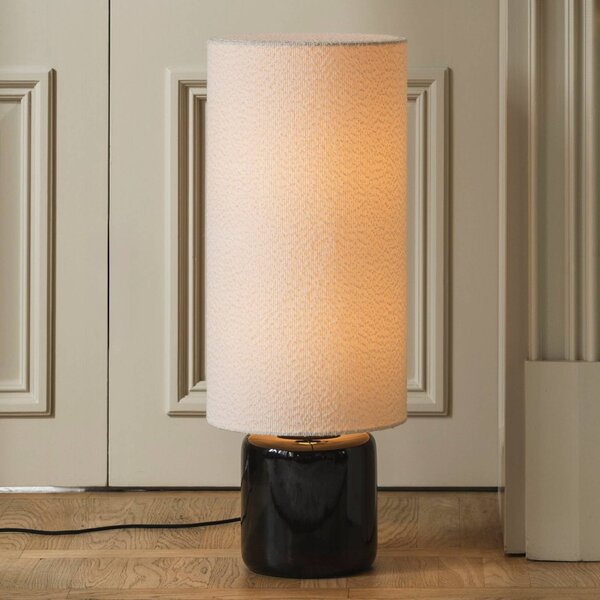 Globen Lighting stojacia lampa Florian, biele/čierne Výška 80 cm, Biela / opálová, Obývacia izba / jedáleň, Textil / látka / hodváb, Stojaca lampa