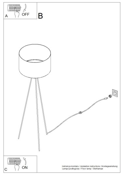 Sollux SL.1856 - Stojacia lampa NEVIA 1xE27/15W/230V červená
