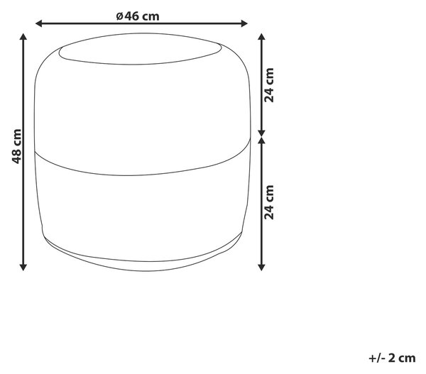 Puf taburetka sivá jutová okrúhla 46 cm EPS výplň z polystyrénového granulátu boho štýl