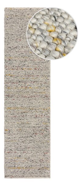 Krémový ručne tkaný behúň s prímesou vlny 60x230 cm Minerals – Flair Rugs