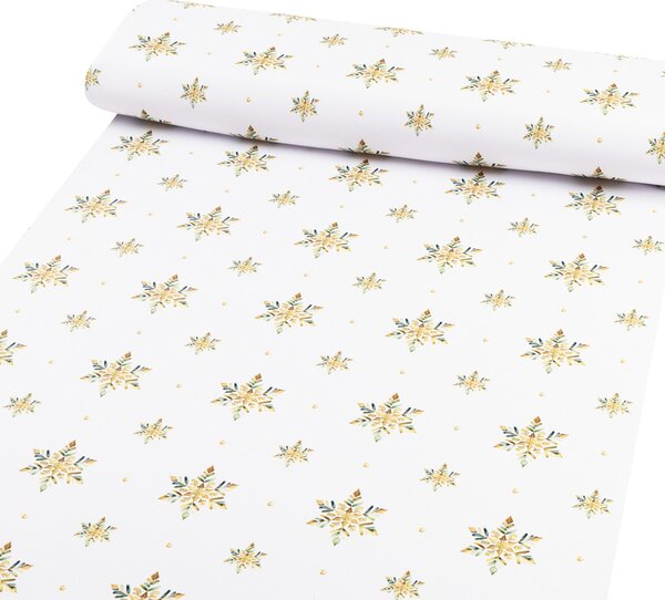 Biante Teflónové prestieranie na stôl TF-120 Zlato-modro-zelené vianočné vločky na bielom 30x40 cm