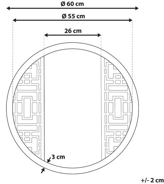Nástenné zrkadlo svetlé drevo okrúhle 60 cm drevený rám ručne vyrábané geometrický tvar rustikálny štýl dekorácie