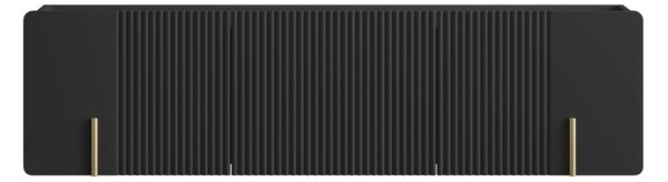 Závesný TV stolík Malmi 150 cm - čierny mat / zlatá
