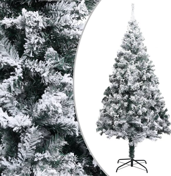 Zasnežený umelý vianočný stromček zelený 180 cm PVC