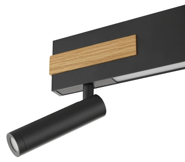 LED stropné bodové svetlá Streamline, dĺžka 60 cm, čierne, 2-pl., Čierna, Obývacia izba / jedáleň, kov, Moderný, Stropné svetlo