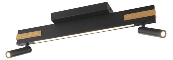 LED stropné bodové svetlá Streamline, dĺžka 60 cm, čierne, 2-pl., Čierna, Obývacia izba / jedáleň, kov, Moderný, Stropné svetlo
