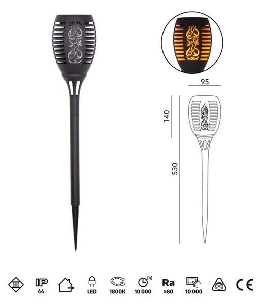Záhradná solárna LED lampa SPARKLE 0,12W KOBI