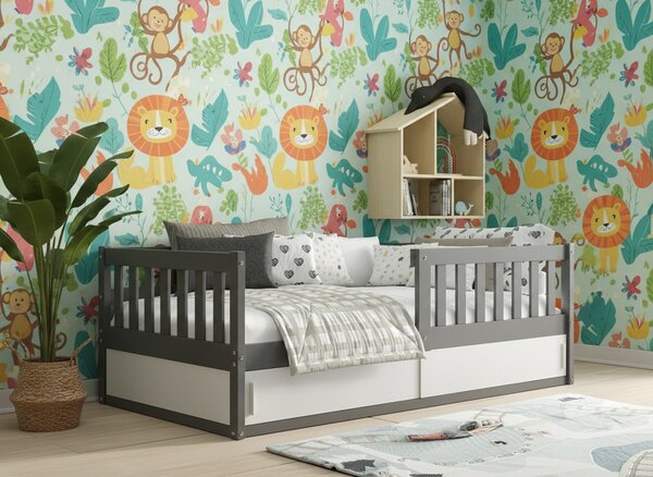 HRUŠKA Posteľ SMART 160x80 - Grafitová s úložným priestorom