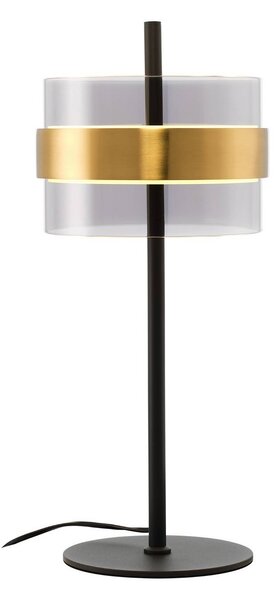 Stolová LED lampa Inside, mosadzno-sivá, výška 49 cm, Hliník / sivá / zinok, Obývacia izba / jedáleň, kov, Stojacie svietidlo