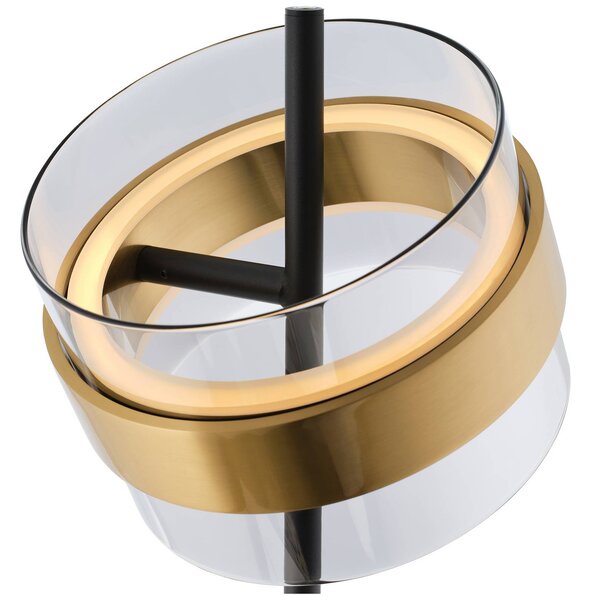 LED stojaca lampa Inside, mosadzno-sivá, výška 146 cm, Hliník / sivá / zinok, Obývacia izba / jedáleň, kov, Stojaca lampa